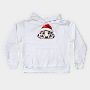 Christmas Peeking Puppy Kids Hoodie